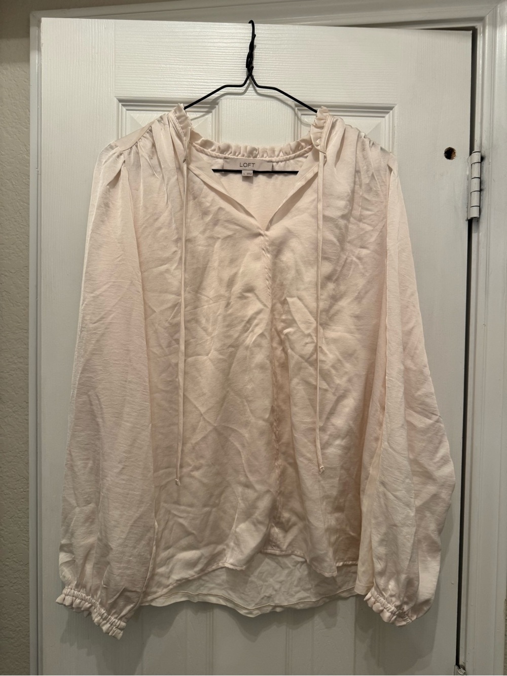 LOFT Light Cream Peasant Blouse